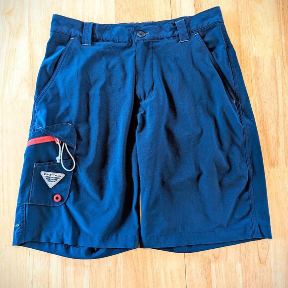 Columbia Men's PFG Terminal Tackle Shorts (Navy/Orange) - Picture 1 of 2